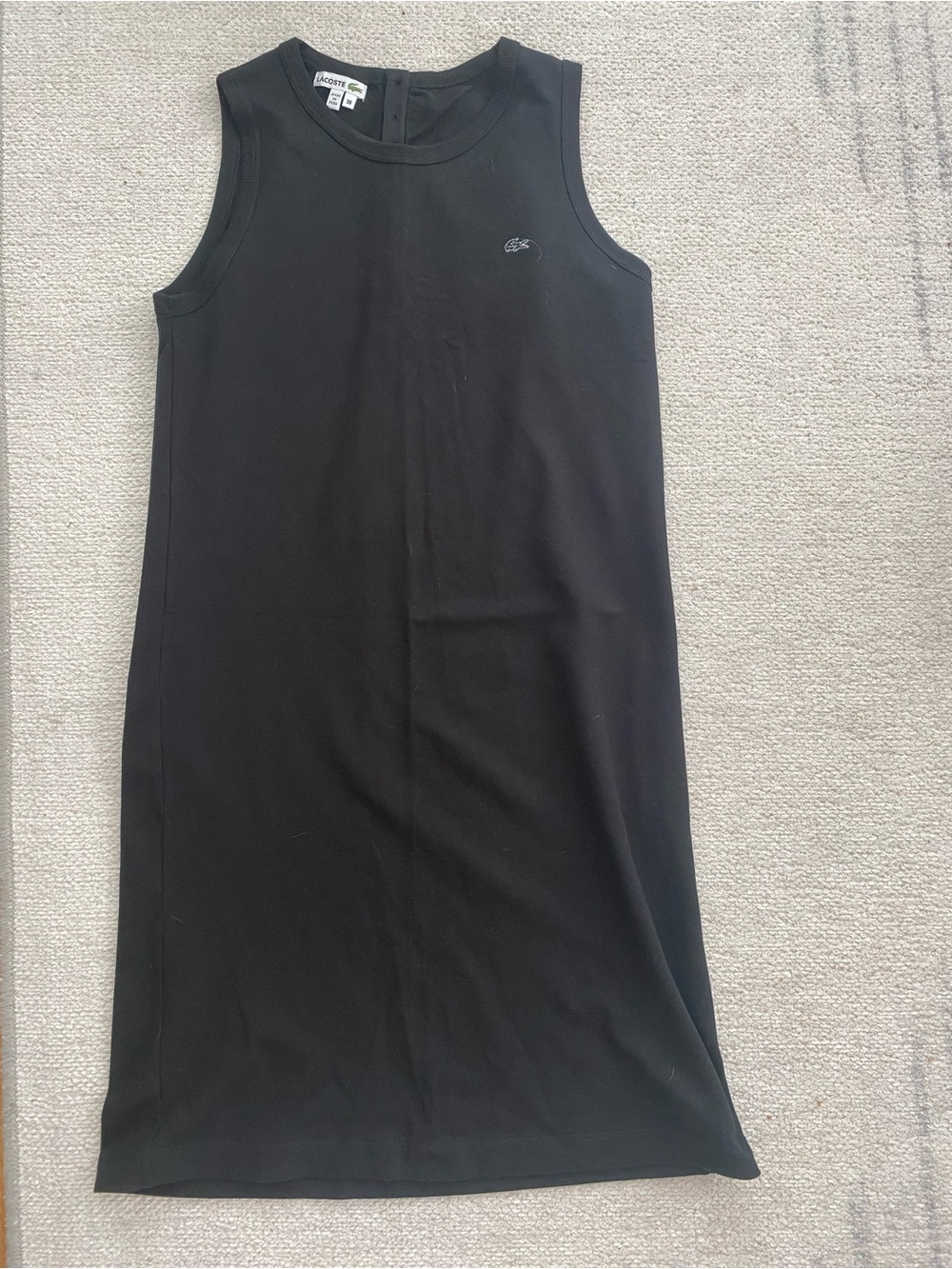 Lacoste Black Sleeveless Midi Shift Dress